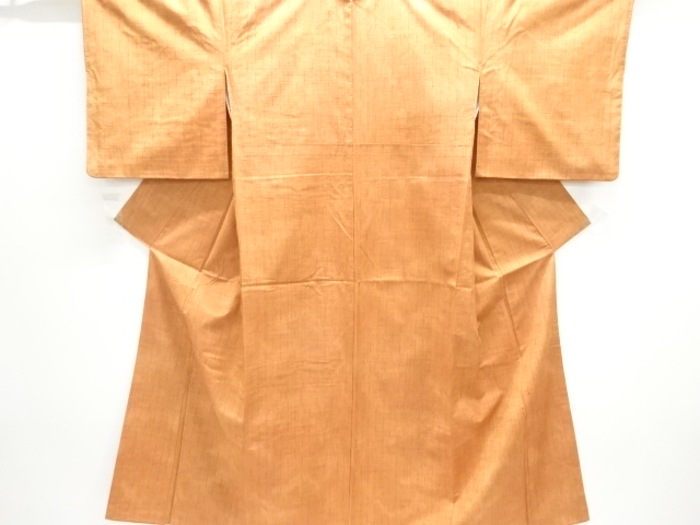 雨縞模様織り出し手織り紬着物